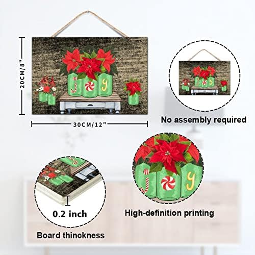 TEANFUN Christmas Wall Hanging Sign 8x12 Inch 1