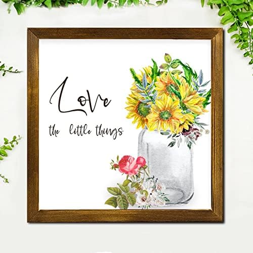 Love The Little Things Wood Framed Spring Sunflower Sign
