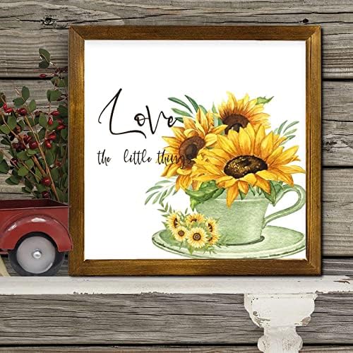Love The Little Things Wood Framed Sign 12x12 Inch