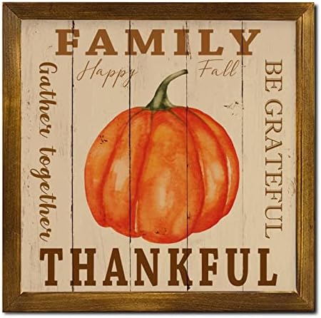Grateful Family Gather Together Wooden Wall Sign 12x12 inch