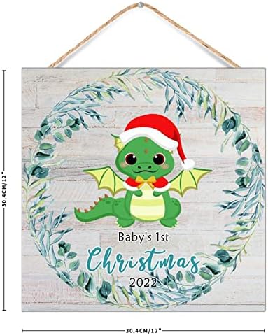 Funny Dinosaur Christmas Wall Decor Sign