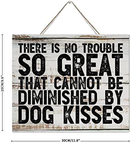 Rustic Decor Wooden Sign Dog Kisses 10x12 Inch Wall Art