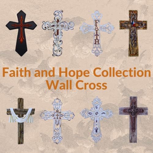 Comfy Hour Faith and Hope Faux Wood Wall Cross