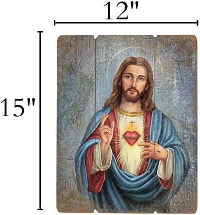 Needzo Sacred Heart Pallet Wall Sign 15 Inches
