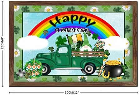 St Patricks Day Green Shamrock Gnomes Wall Decor