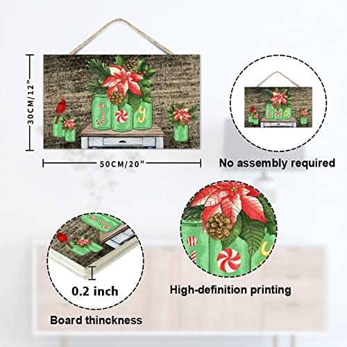 TEANFUN Christmas Wall Sign 12x20 Inch