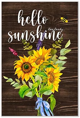 Hello Sunshine Rustic Wood Wall Decor 8x12 Inch