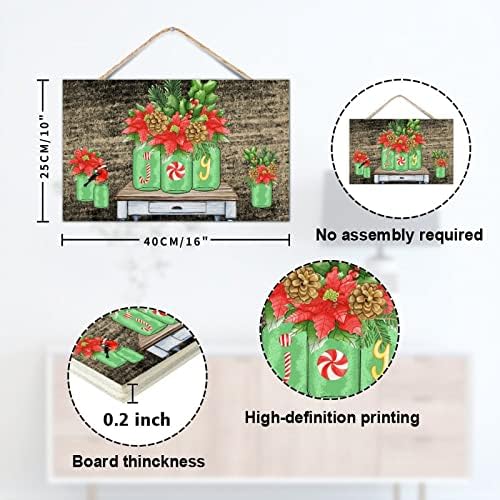 TEANFUN Christmas Wall Hanging Sign 10x16 Inch 1
