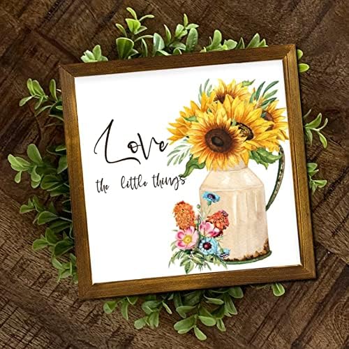 Love The Little Things Framed Wood Sign 12x12 inch