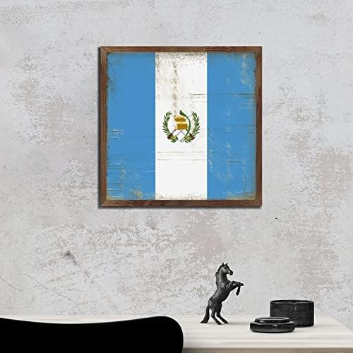 Guatemala Framed Wood Sign Wall Art 7x7in