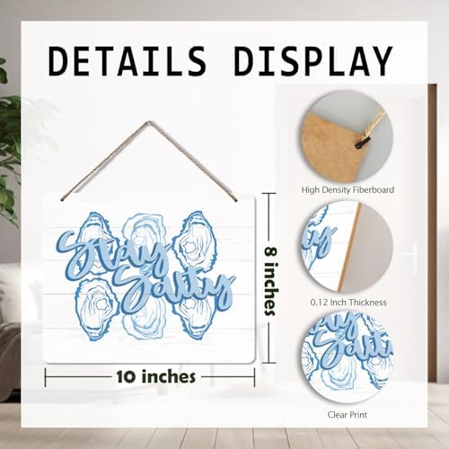Udinaz Blue Coastal Beach Oyster Wall Hanging Sign