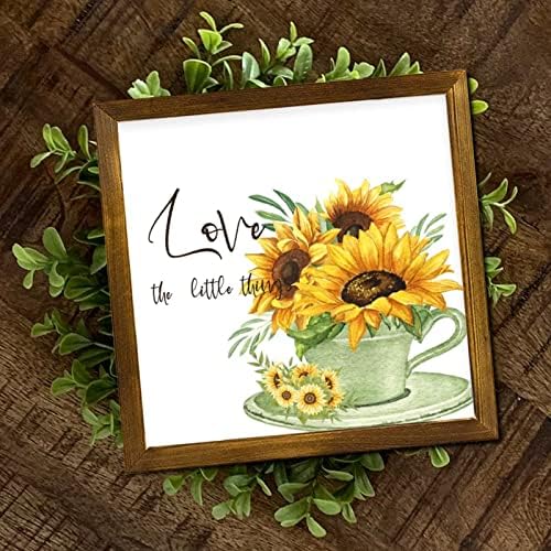Love The Little Things Wood Framed Sign 12x12 Inch