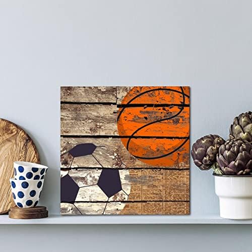 Wooden Basketball Wall Plaque Sport Theme Decor