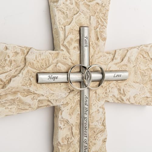 Grace4Joy 10 Inch Wedding Wall Cross Silver