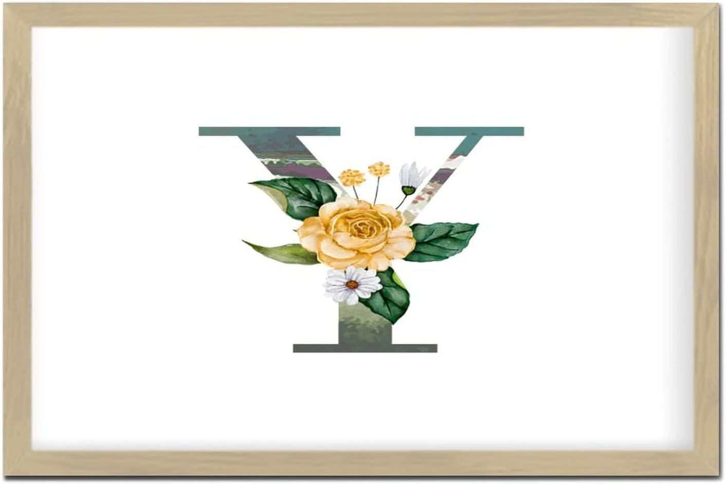 Blue Green Aqua Wooden Wall Sign with Y Initial