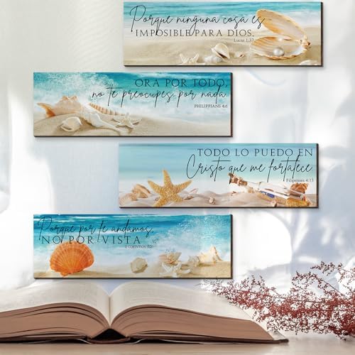 Maitys 4 Pcs Spanish Bible Verses Wall Decor