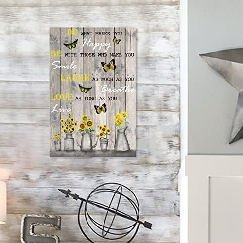 Wood Plaque with Sunflower and Butterfly Design 12x18in