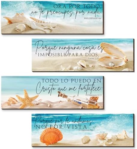 Maitys 4 Pcs Spanish Bible Verses Wall Decor