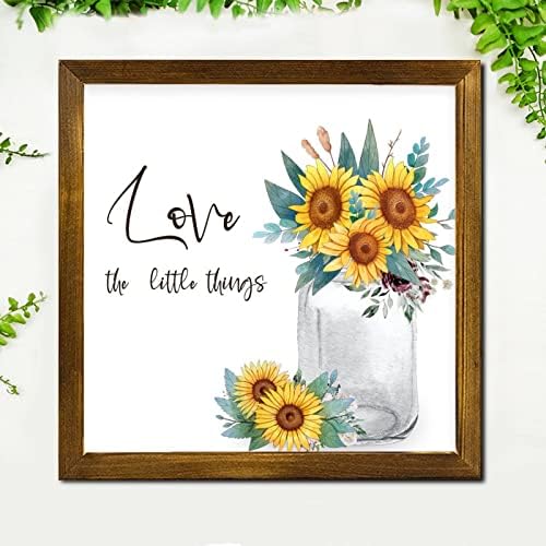 Love The Little Things Framed Wooden Sign 12x12 Inch