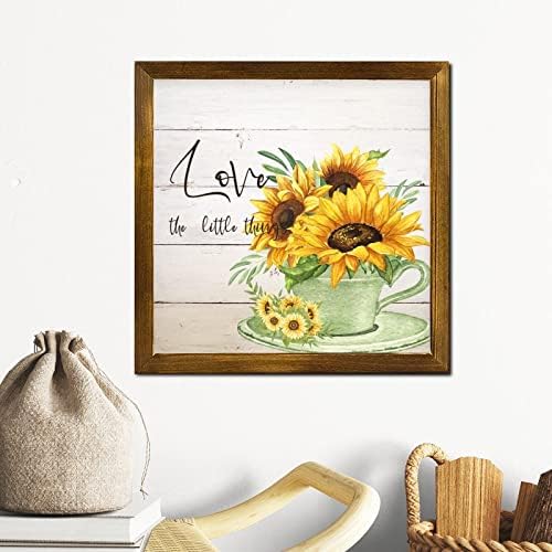 Love The Little Things Wooden Framed Sign 12x12 Inch