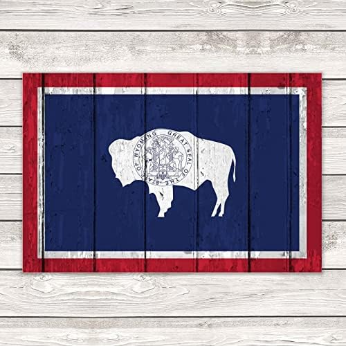 Autravelco Wyoming Wooden Sign Wall Art Decor