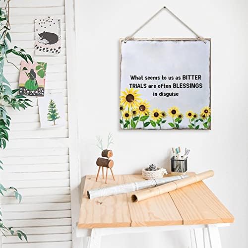 Sunflower Signs for Home Decor 40x40 Wood Wall Art
