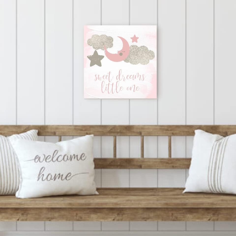Sweet Dreams Little One Pink Wall Decor Sign 12x12