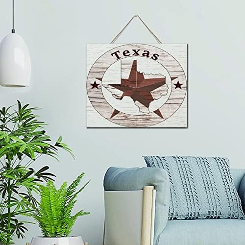 Texas Lone Star Wood Wall Sign 10x12 Inch
