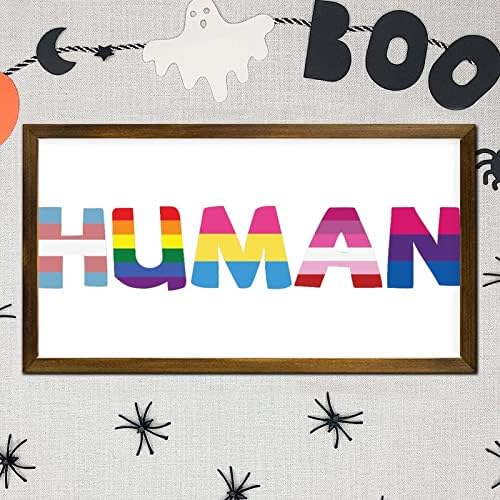 LGBT Pride Framed Wood Sign 12x22 Inches