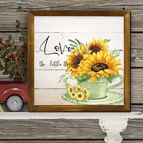 Love The Little Things Wooden Framed Sign 12x12 Inch