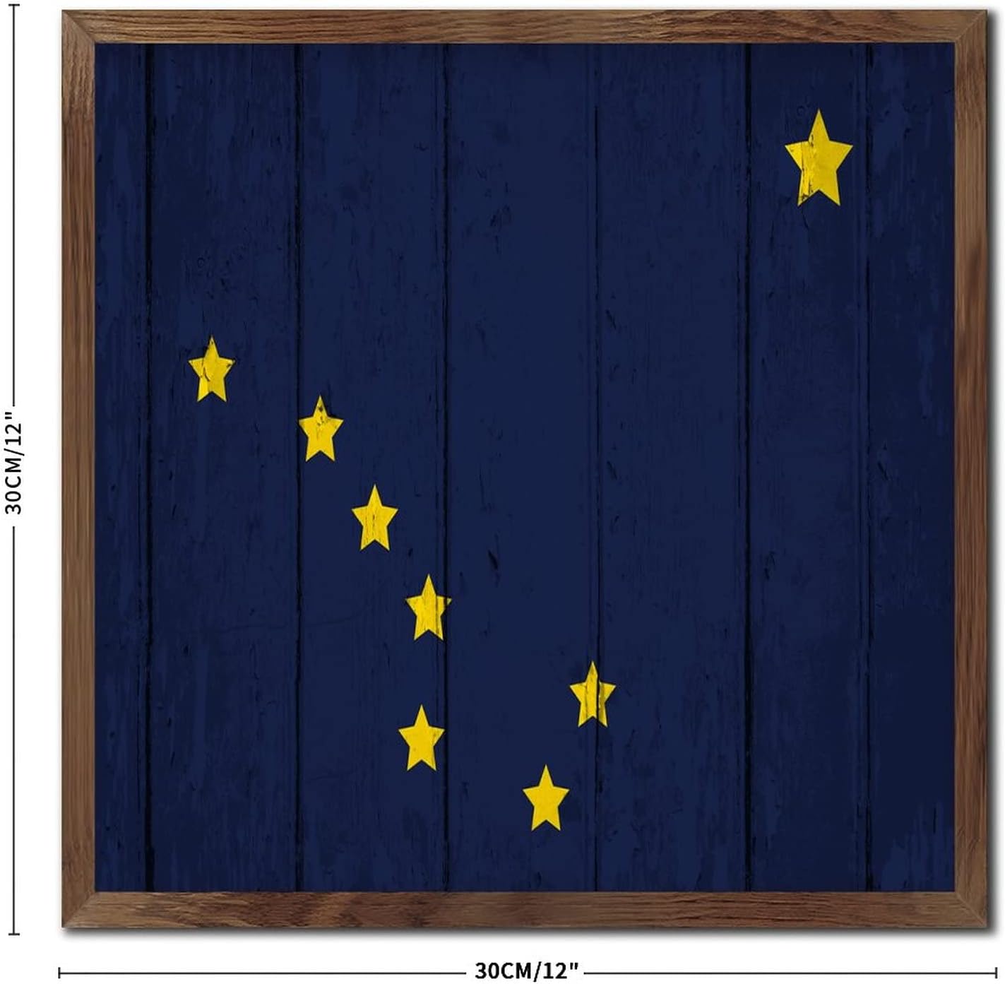 Hanging Wood Framed Printed Sign Alaska Decor for Wall