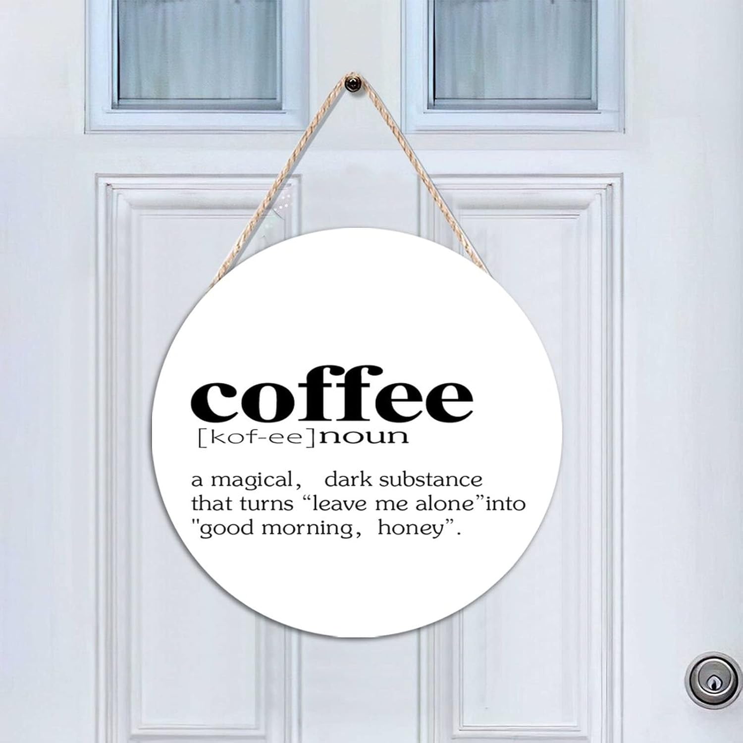 Ditooms Coffee Door Hanger Wall Decor Round Style Farmhouse