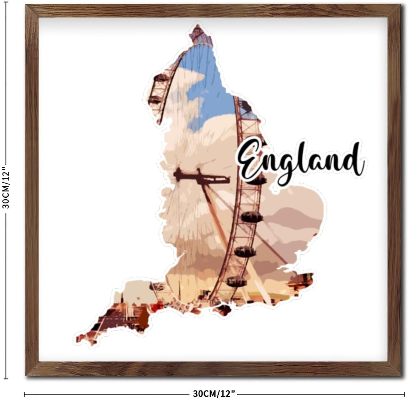 Distressed Wood Framed England Wall Decor Sign