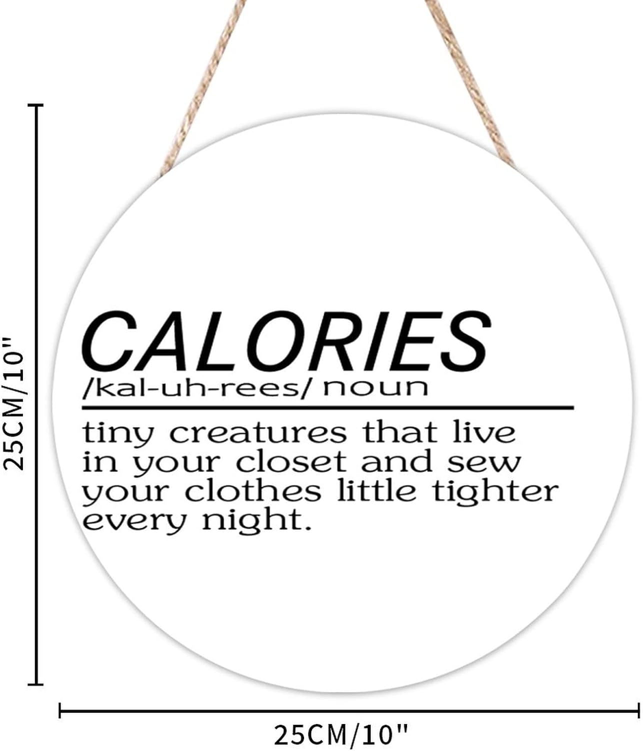 Ditooms Funny Calories Definition Wall Art - Inspirational Wood Sign