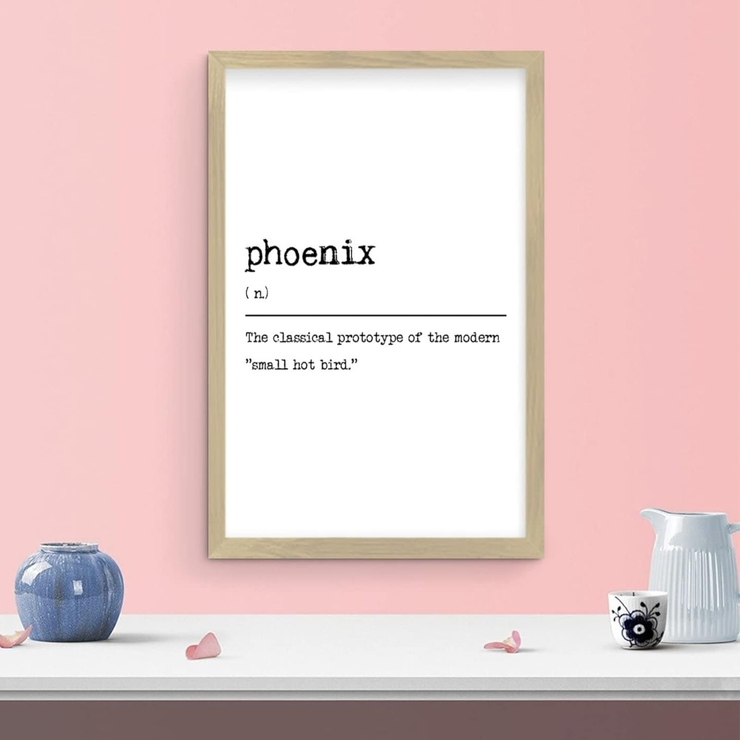 Phoenix Dictionary Definition Rustic Wall Hanging Sign 12x8in
