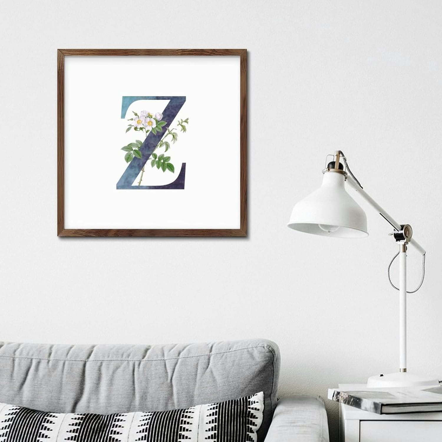 Rustic Wooden Wall Table Sign Initial Z Blue Green Monogram