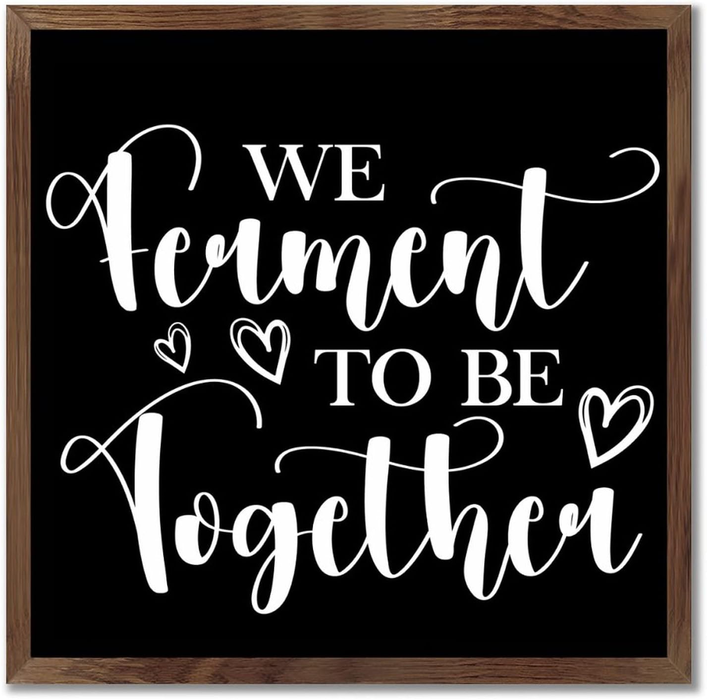 We Ferment to Be Together Framed Wood Sign Home Decor