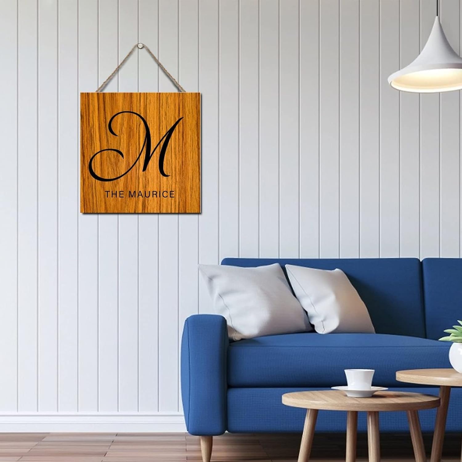 Personalized Wood Monogram Letter M Wall Decor 12x12in