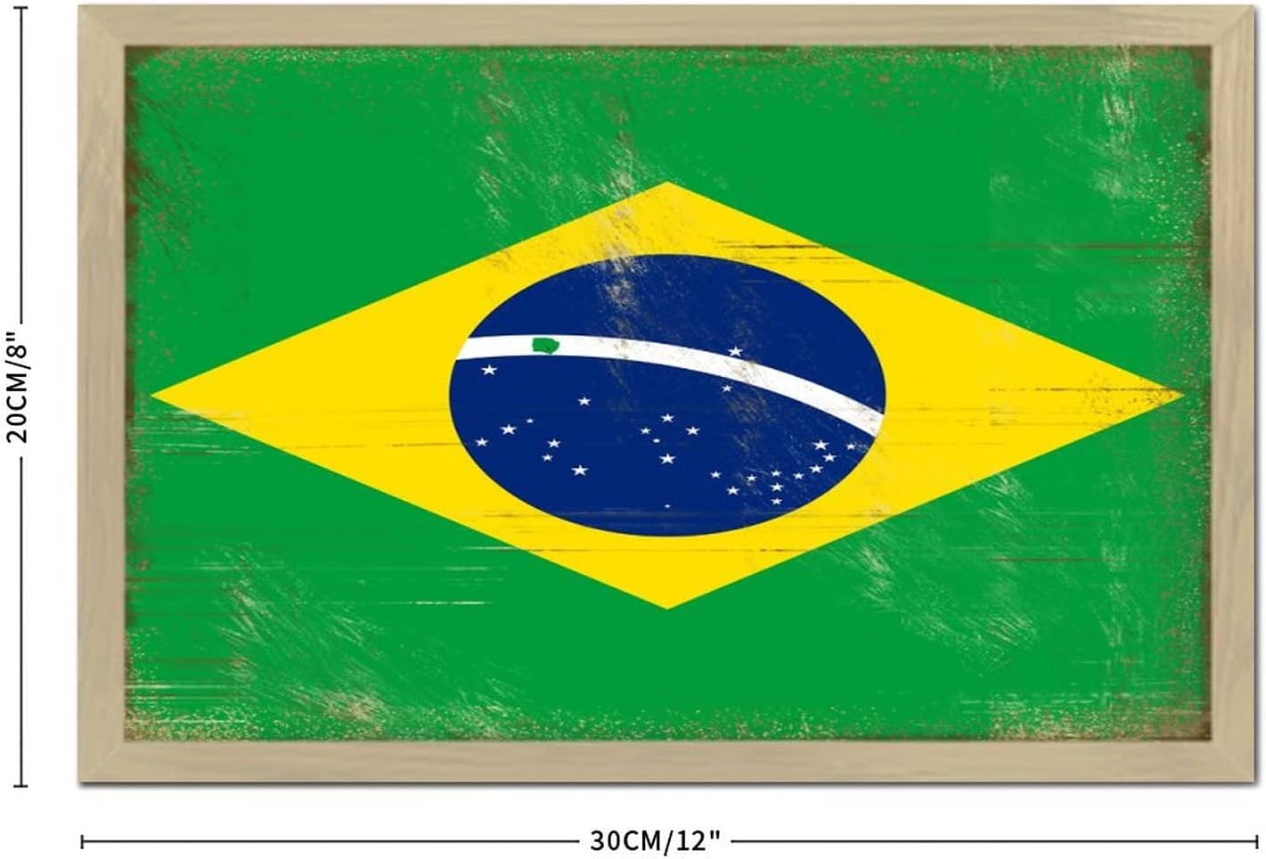 Brazil Wood Framed Printed Family Wall Art Sign 8x12in