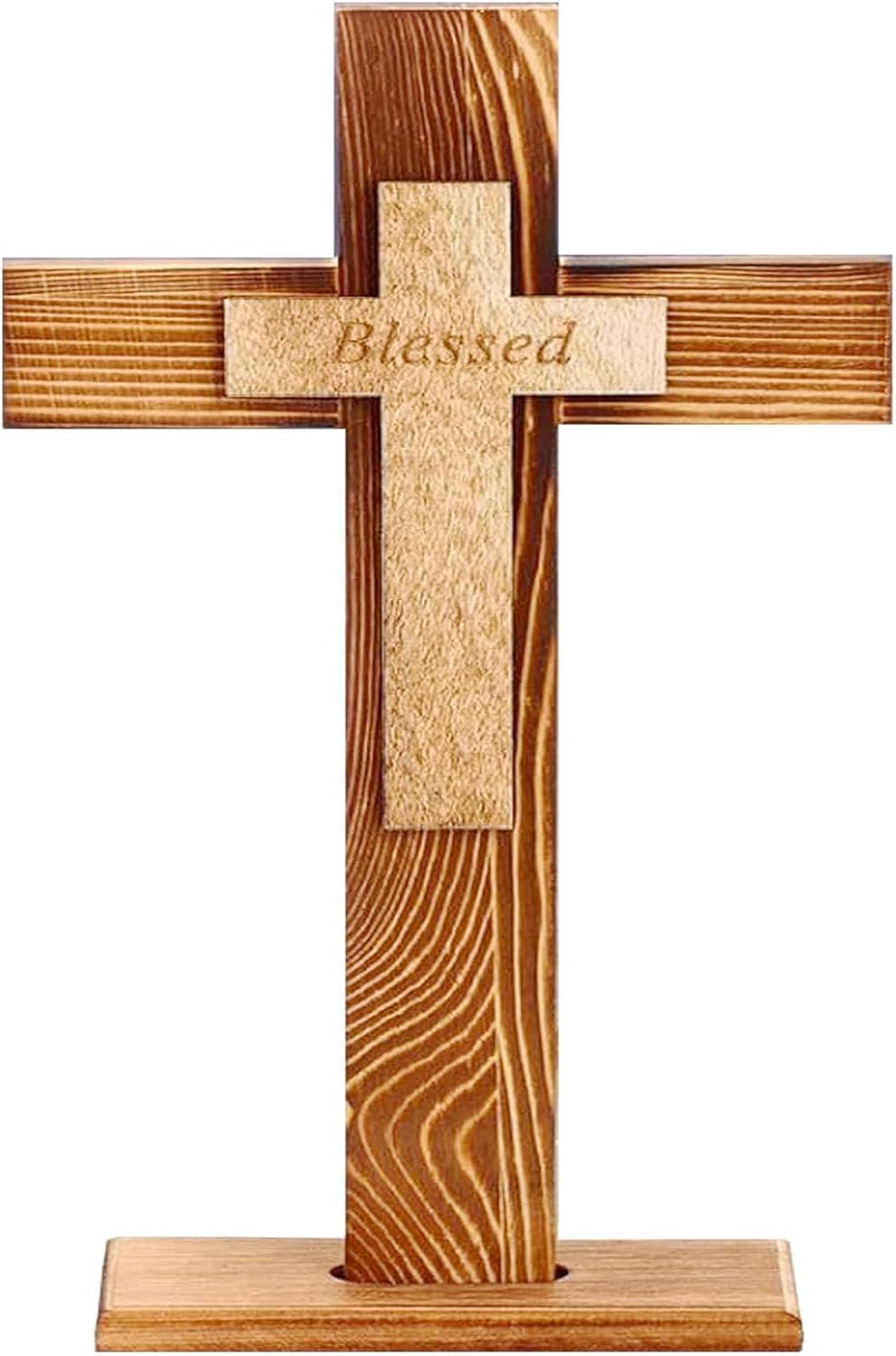 Wooden Standing Cross for Home and Church Decor