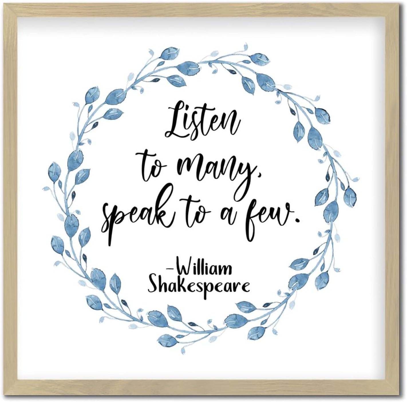 Wood Framed Motivational Quotes Sign 12x12in