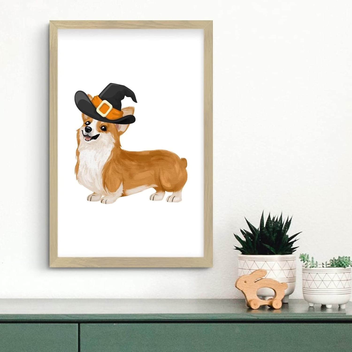Watercolor Halloween Dog Wooden Wall Plaque