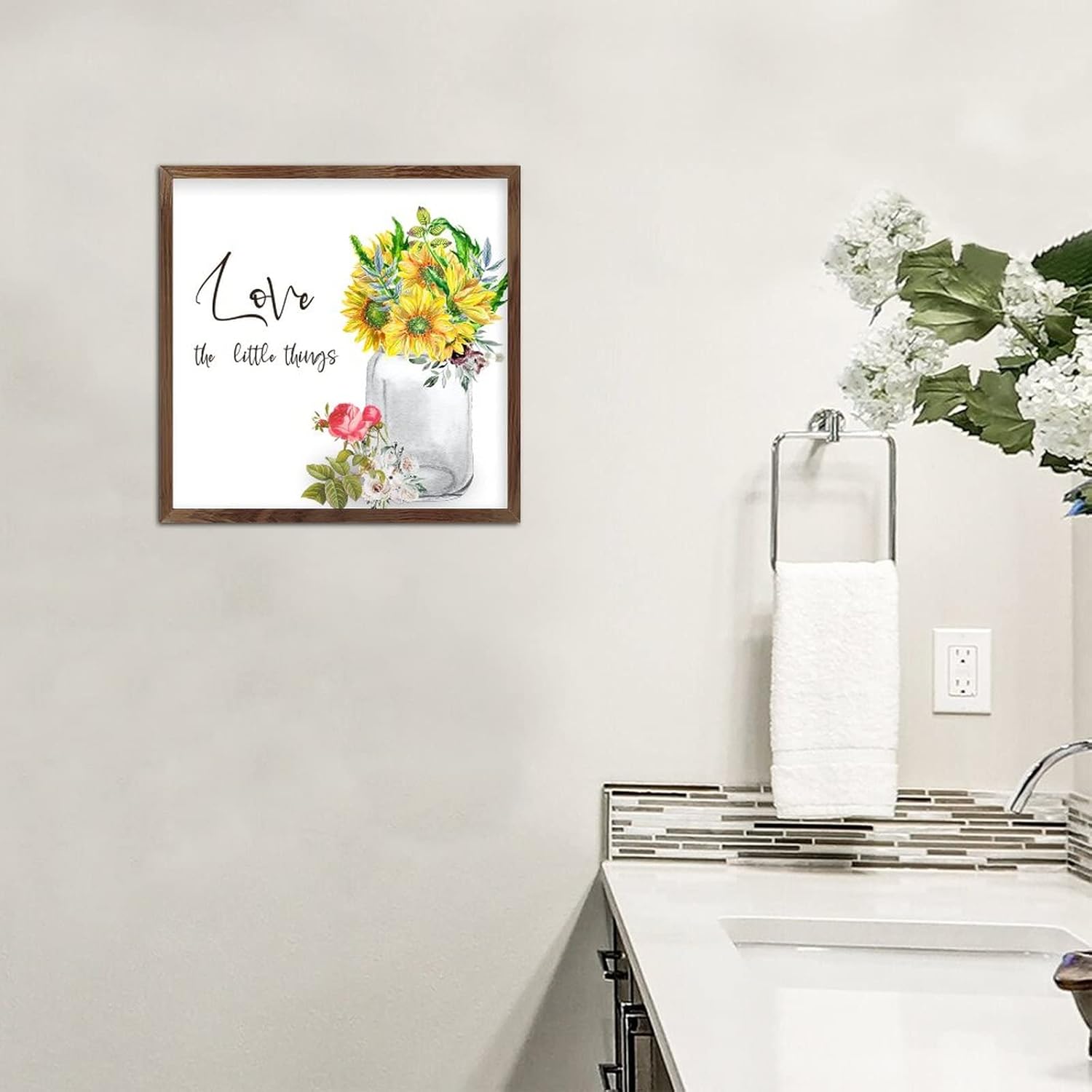 Modern Wall Decoration Framed Wooden Sign 12x12