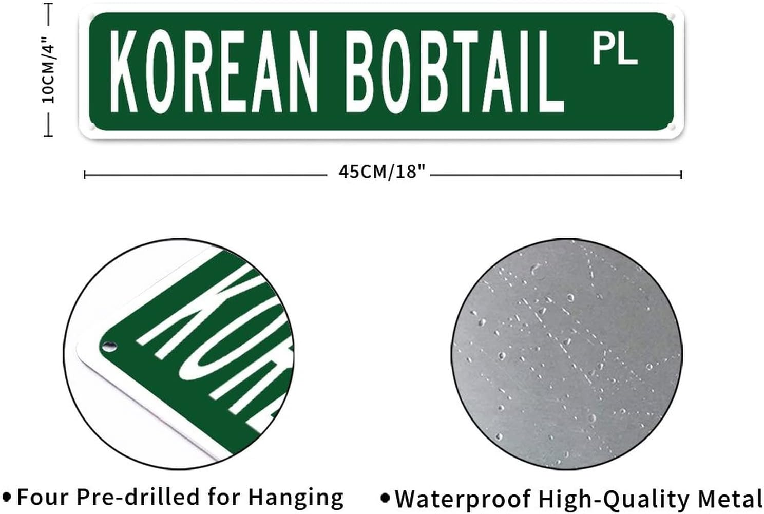 Korean Bobtail Metal Wall Sign Decor