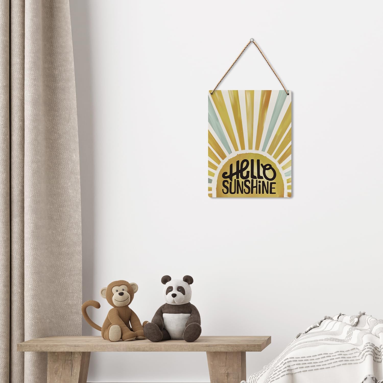 UYIKG Boho Sun Wall Decor 8x10 Inch Wood Sign