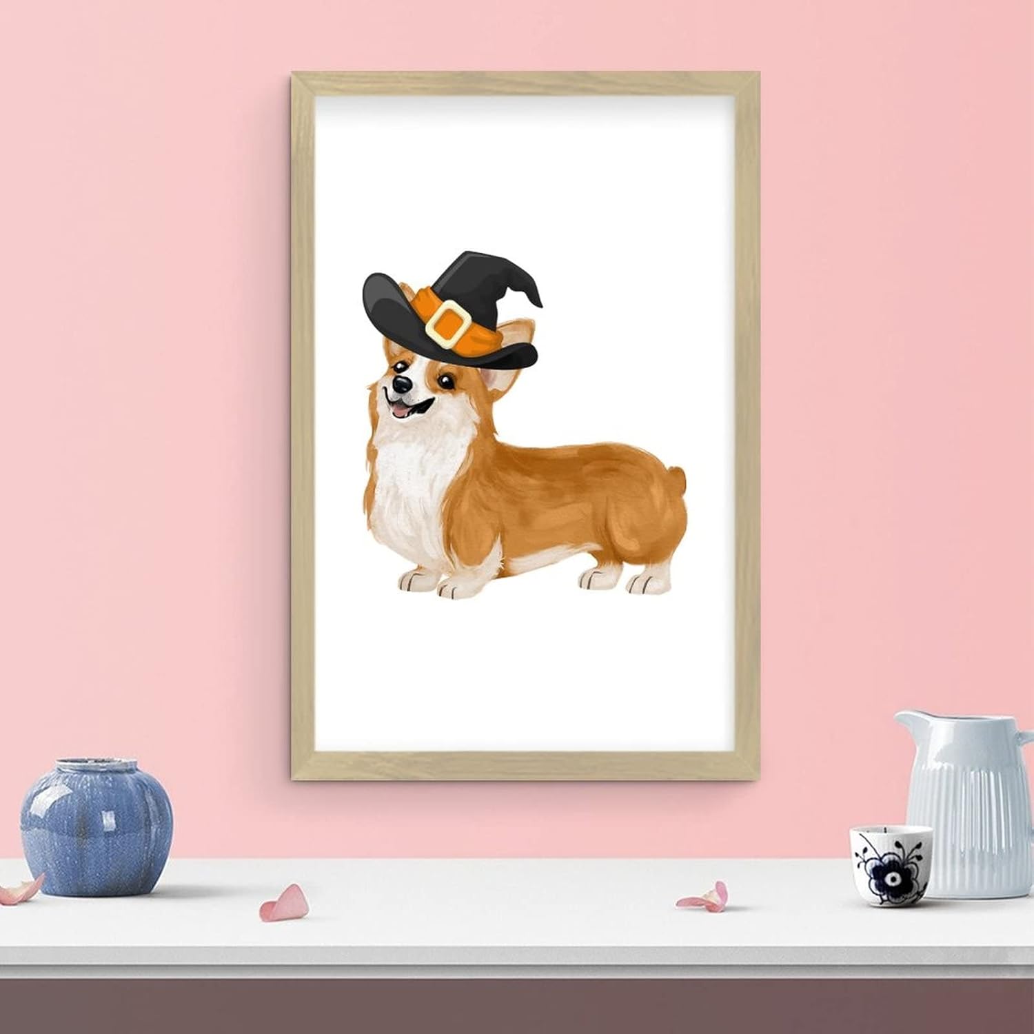 Watercolor Halloween Dog Wooden Wall Plaque