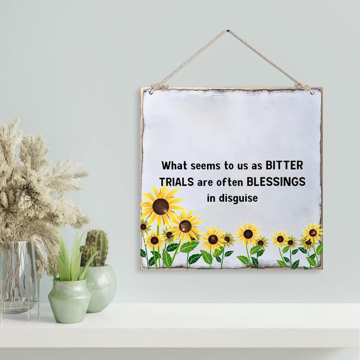 Sunflower Signs for Home Decor 40x40 Wood Wall Art
