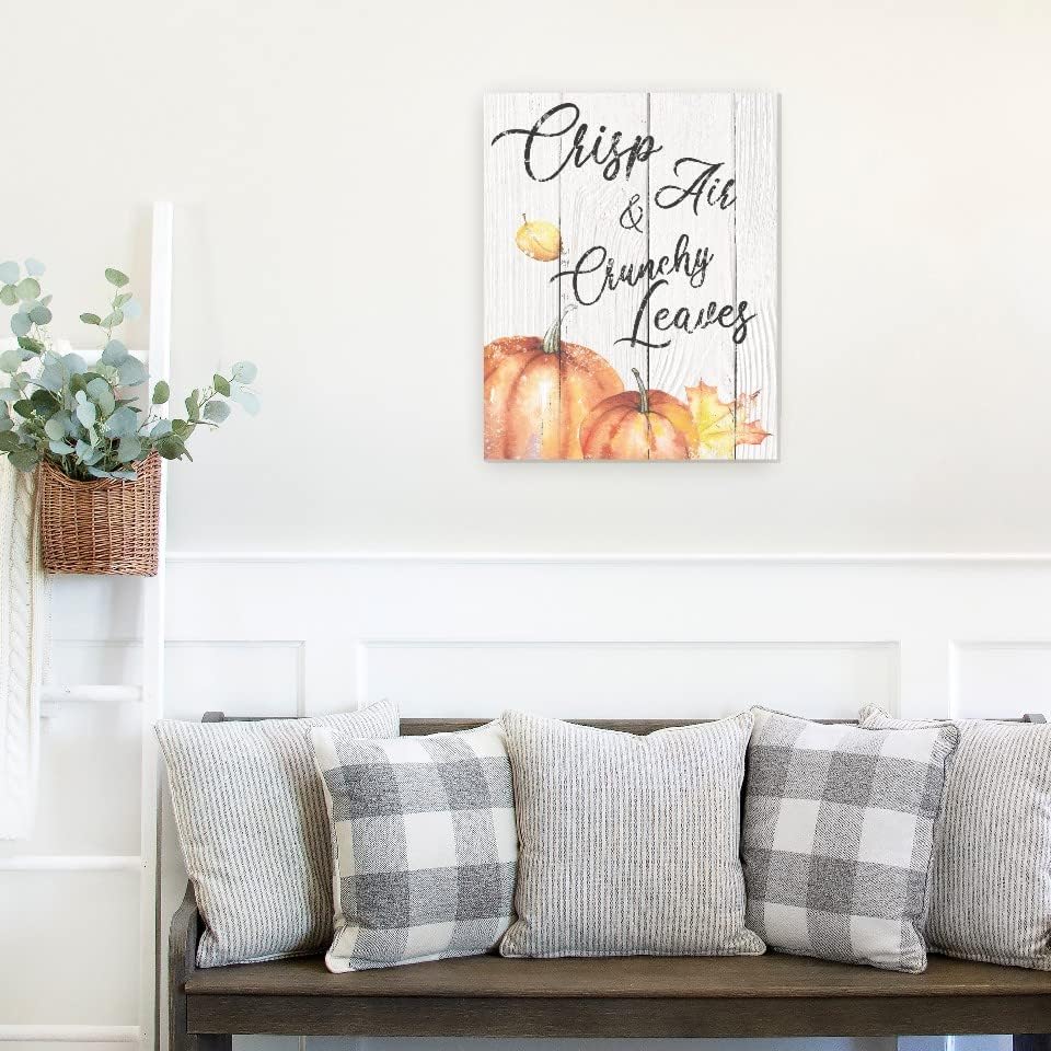 Crisp Air and Crunchy Leaves Wood Wall Decor Sign 12x15