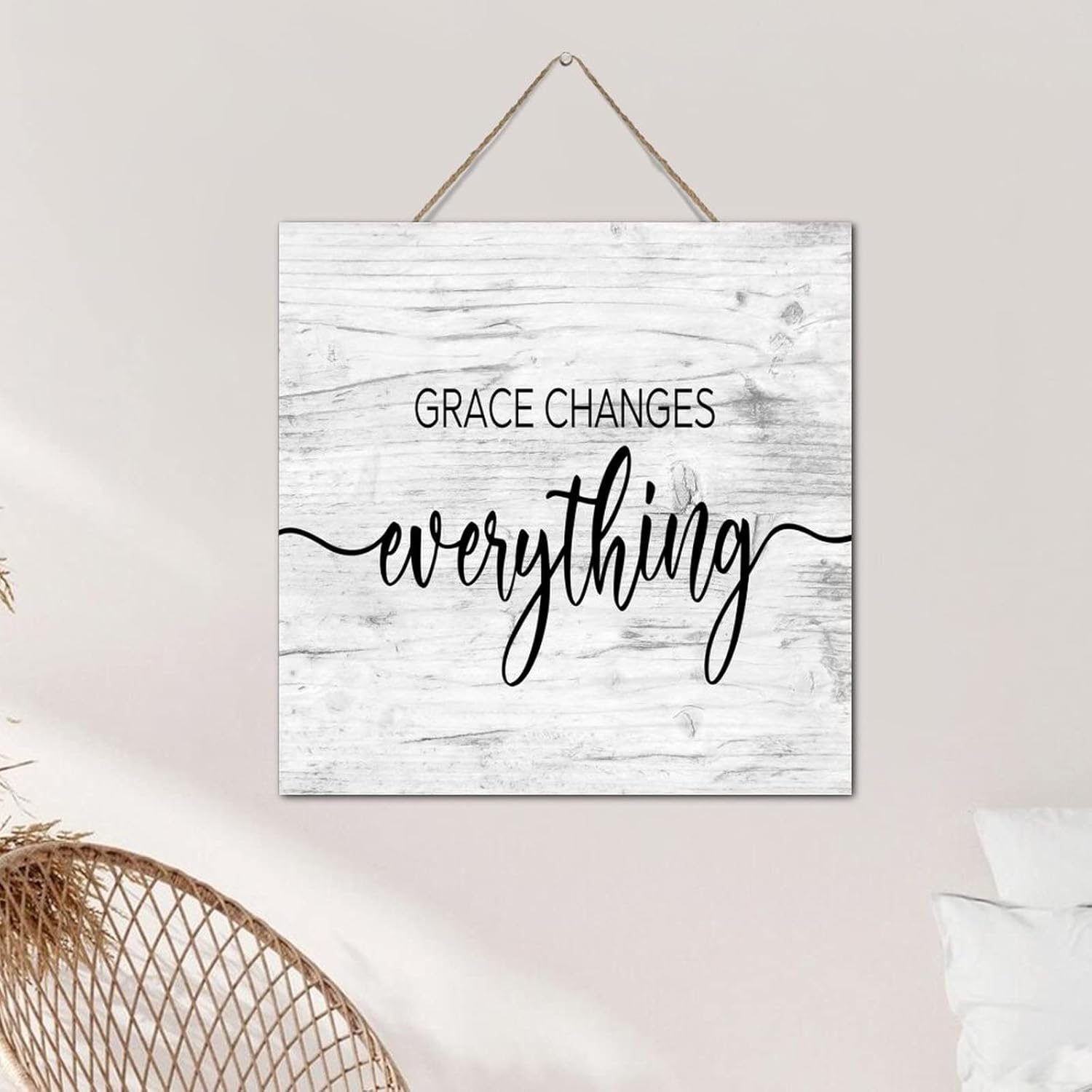 Autravelco Grace Changes Everything Wood Plank Wall Sign