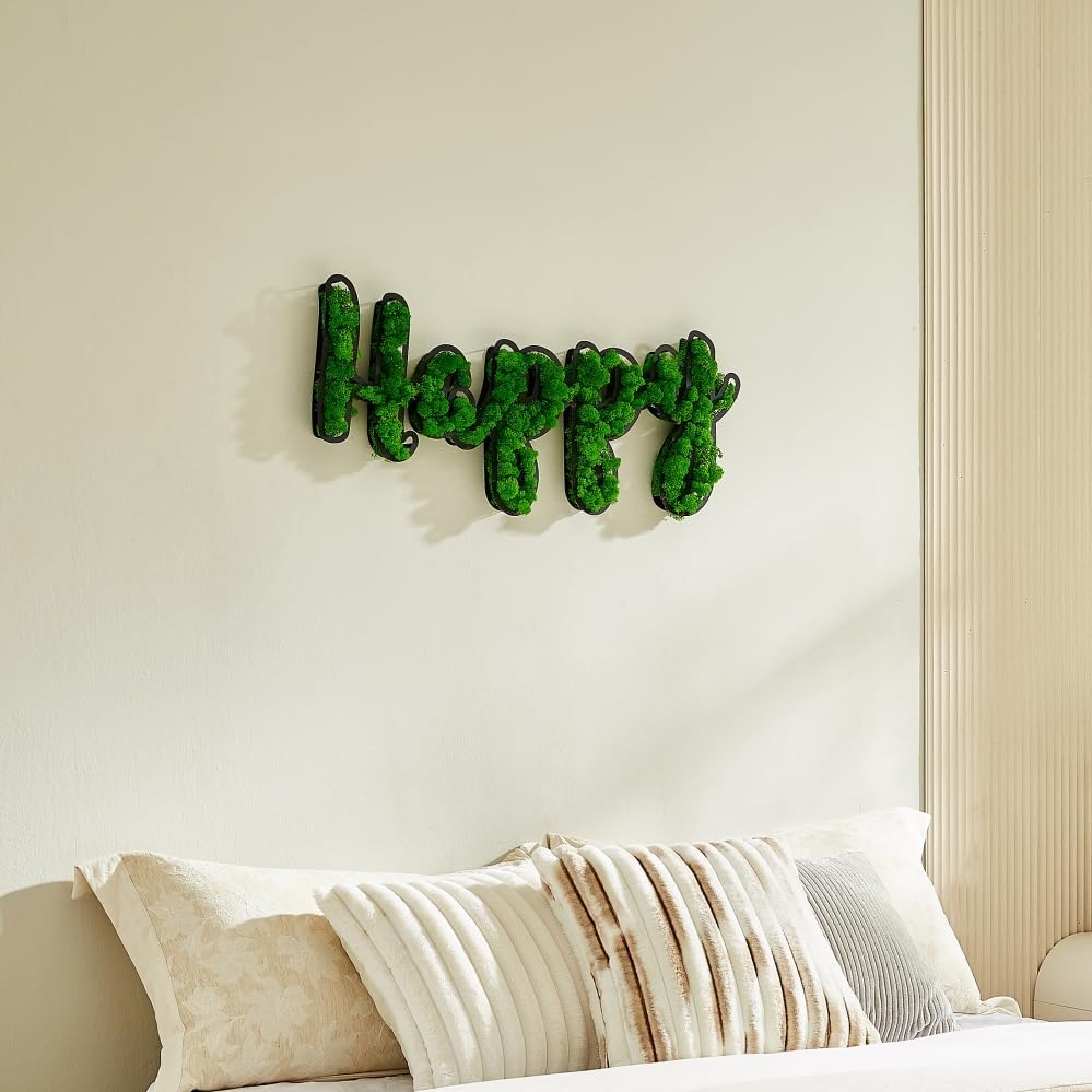 ETICIAN Moss Letter Signs Wall Art Decor HAPPY Sign